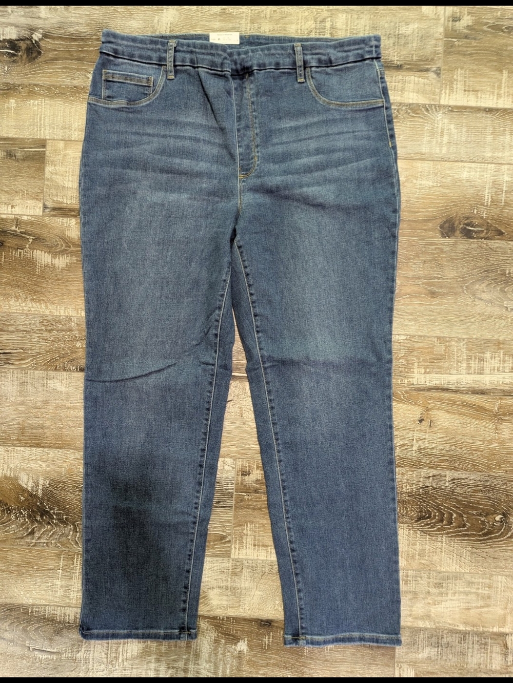 New Women's Time And Tru Classic Blue Straight-Leg Jeans XL